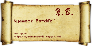 Nyemecz Bardó névjegykártya